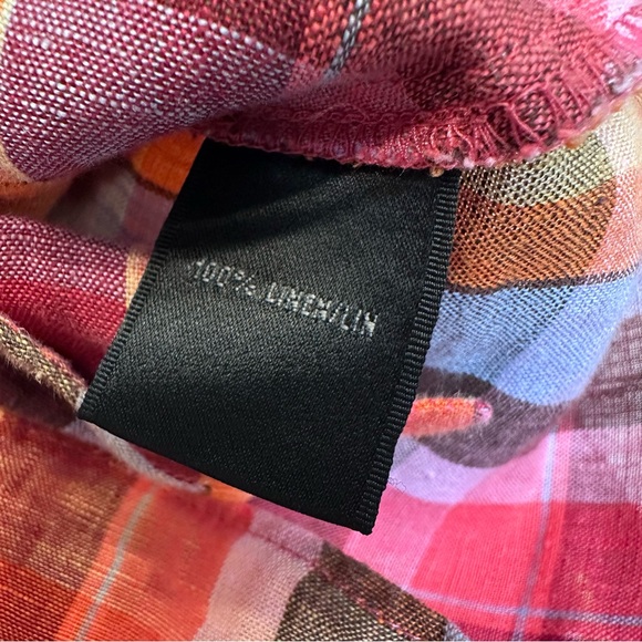 Lafayette 148 New York Plaid Button Front Buckle Accent Shirt - Picture 4 of 9